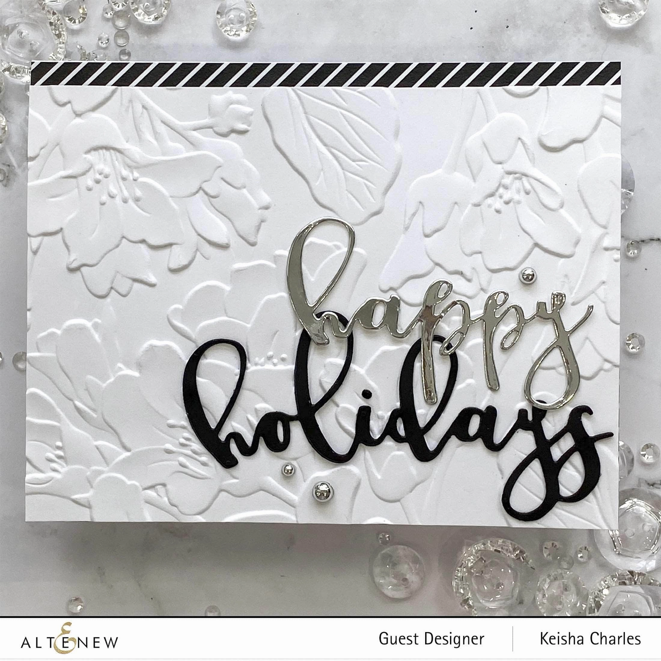 Happy Holidays Script Die Set kit