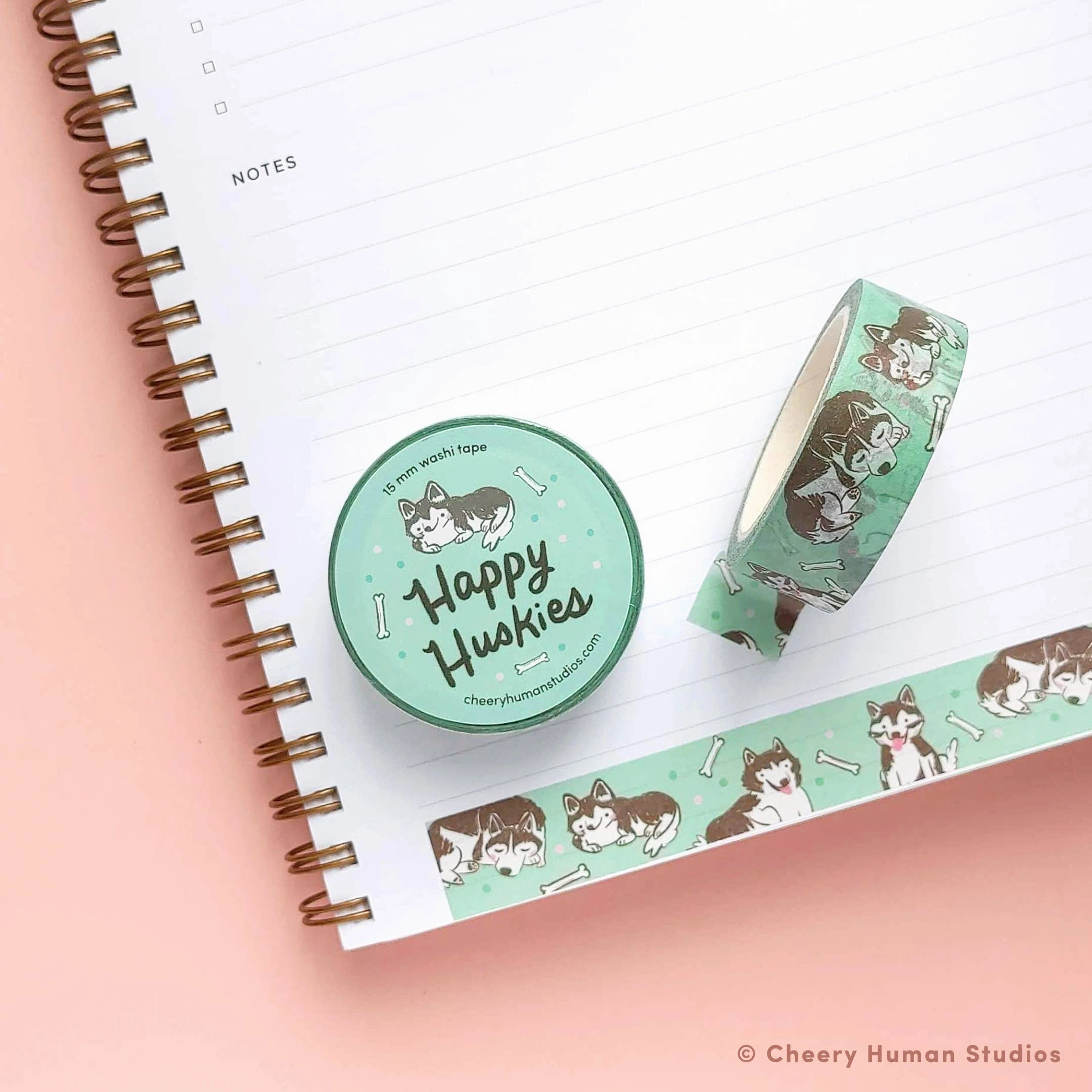 Happy Huskies Washi Tape linen reliable