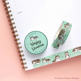 Happy Huskies Washi Tape linen reliable