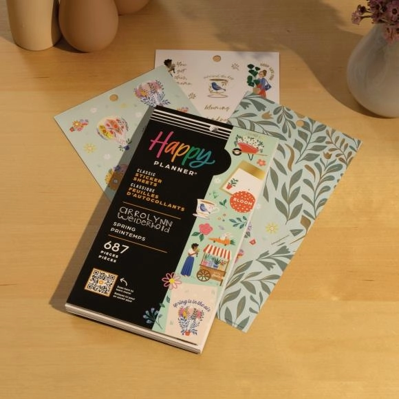 Happy Planner Classic Sticker Value Pack - Spring By Arrolynn Weiderhold waterproof