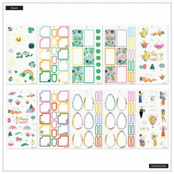 trendy wooden Happy Planner Classic Sticker Value Pack - Spring By Arrolynn Weiderhold