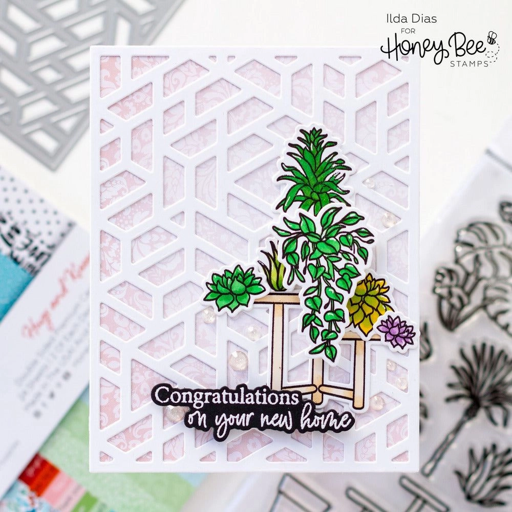 Happy Plants - 6X8 Stamp Set - Retiring wooden