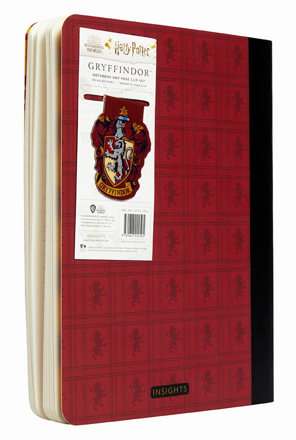 Harry Potter: Gryffindor Notebook And Page Clip Set locking top