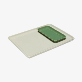 Hbsch Amare Tray Set Of 2 // Sand Green steel seasonal