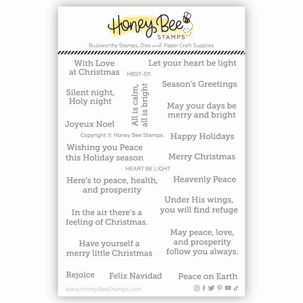 magnetic portable Heart Be Light - 4X5 Stamp Set