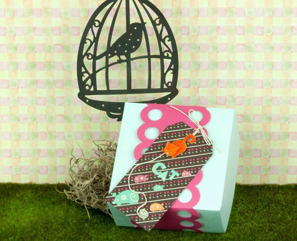 Heart Bird Cage Wood Stamp gift