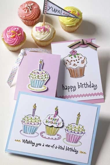 sealed gift Heart Cupcake Stamp