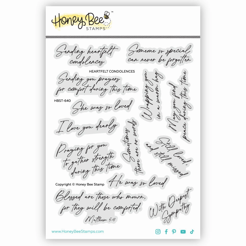 alloy Heartfelt Condolences - 5X6.5 Clear Stamp Set
