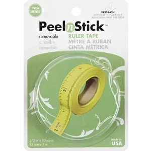 Removeable Adhesive Ruler Tape 1/2" X 10 Yd deluxe