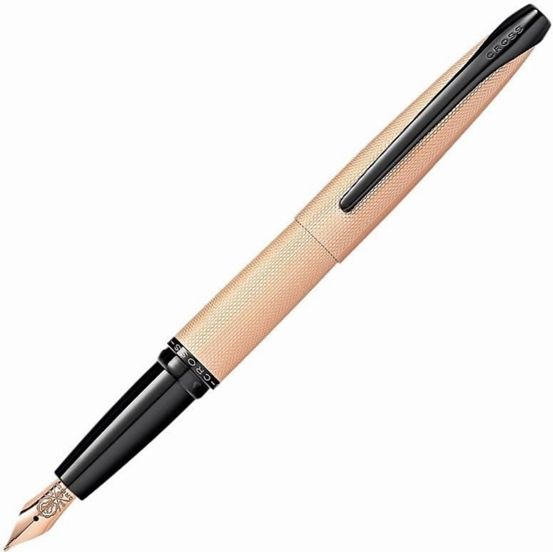 Cross Atx Brushed Rose Gold Pvd Diamond Pattern Fountain Pen retro