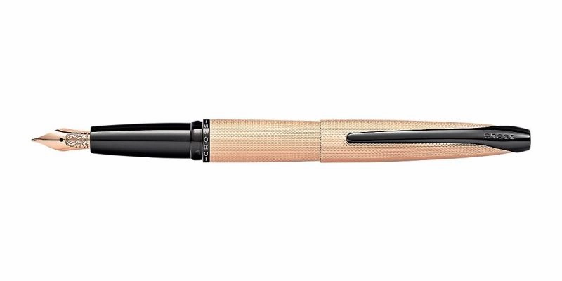 Cross Atx Brushed Rose Gold Pvd Diamond Pattern Fountain Pen daily