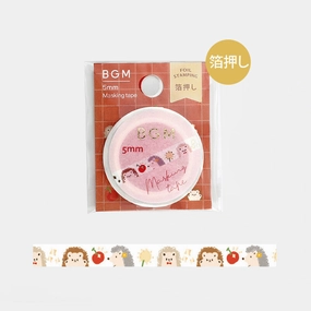 glossy top Hedgehog Slim Washi Tape Bgm