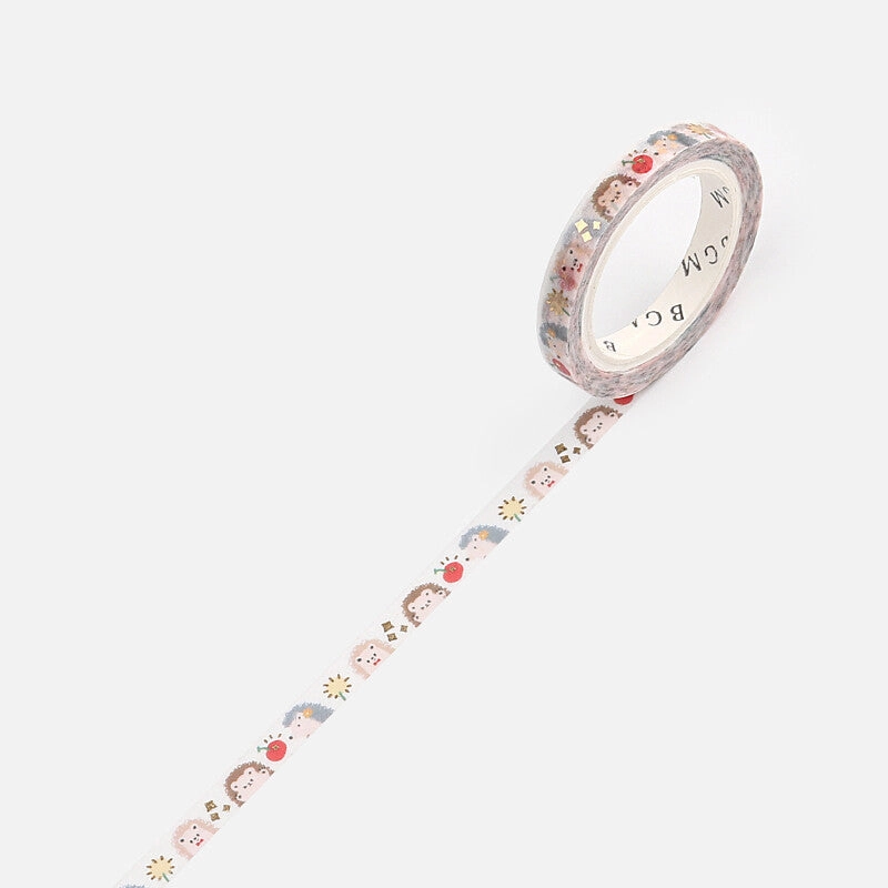 Hedgehog Slim Washi Tape Bgm retractable