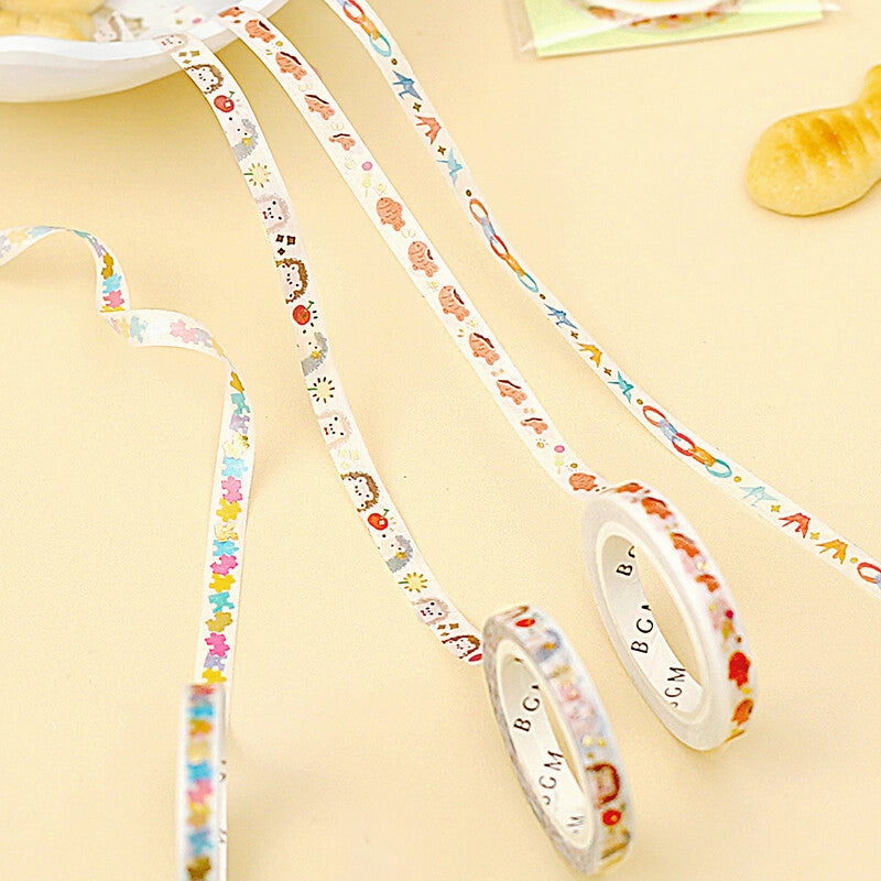 luxury Hedgehog Slim Washi Tape Bgm