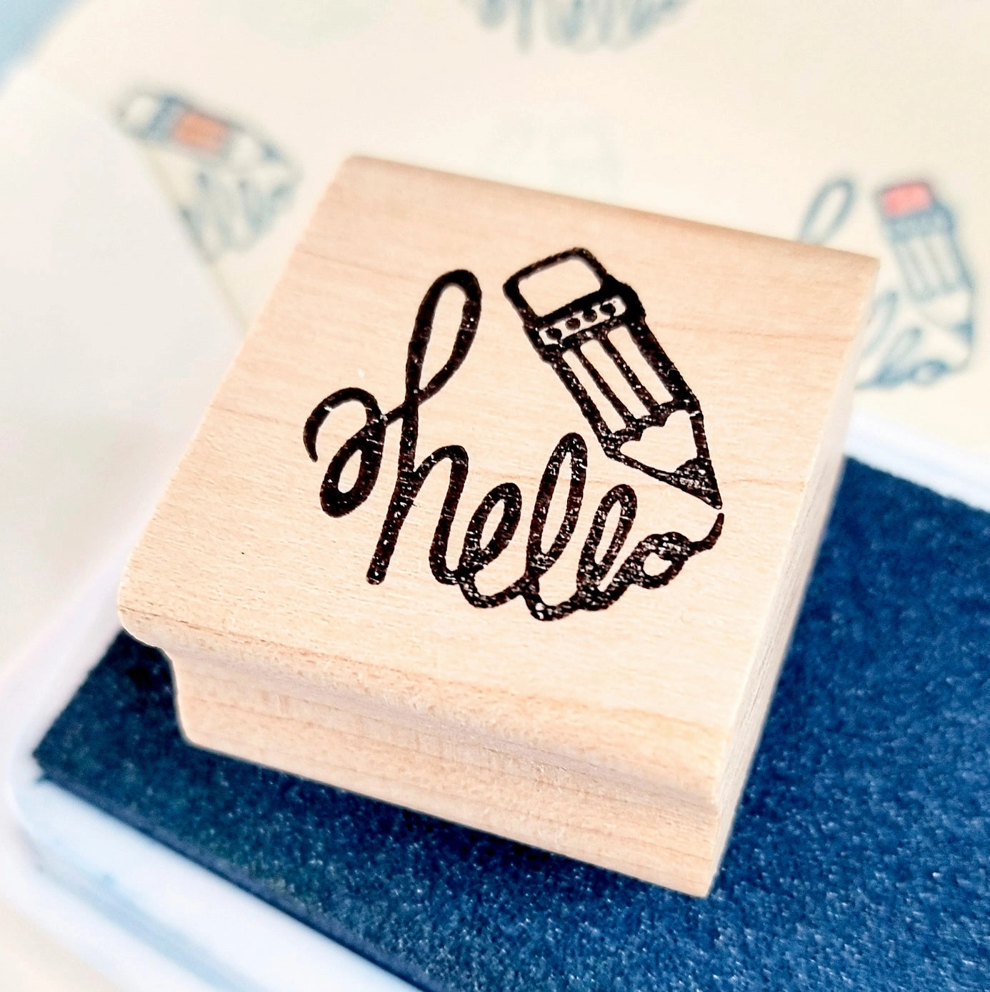 Hello Pencil Rubber Stamp reliable bundle
