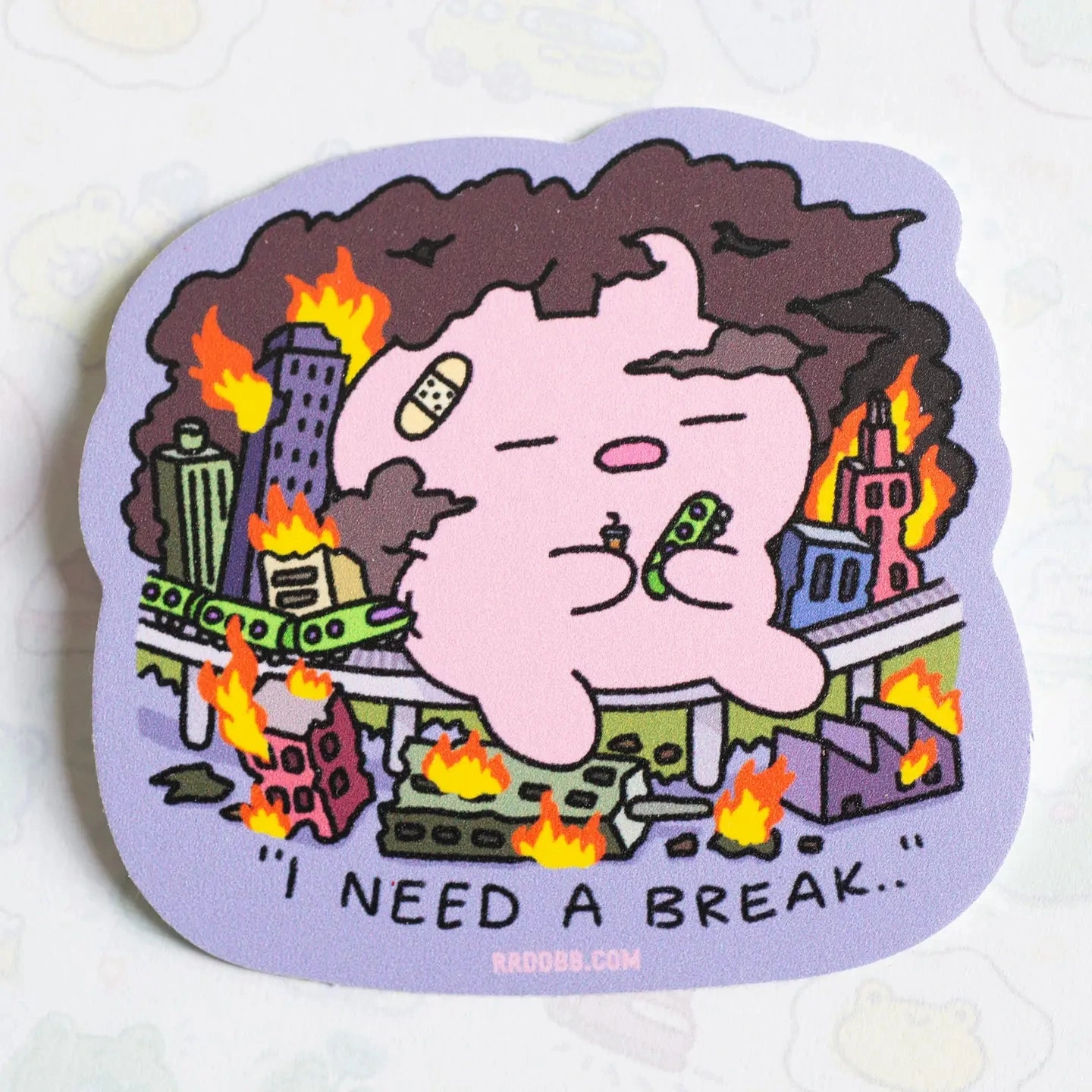 I Need A Break Vinyl Sticker flat