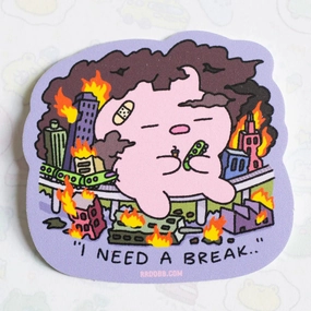 I Need A Break Vinyl Sticker flat