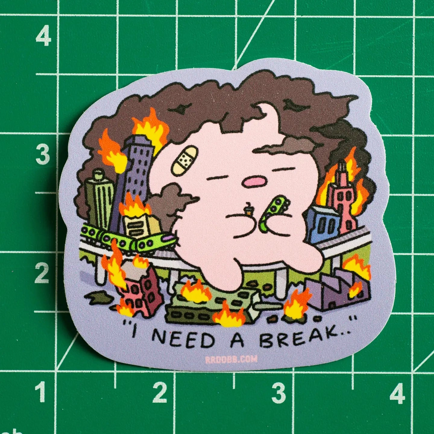 I Need A Break Vinyl Sticker square exclusive