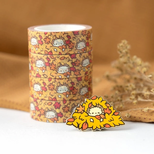 plastic warm Peek A Boo Leaf Washi Tape