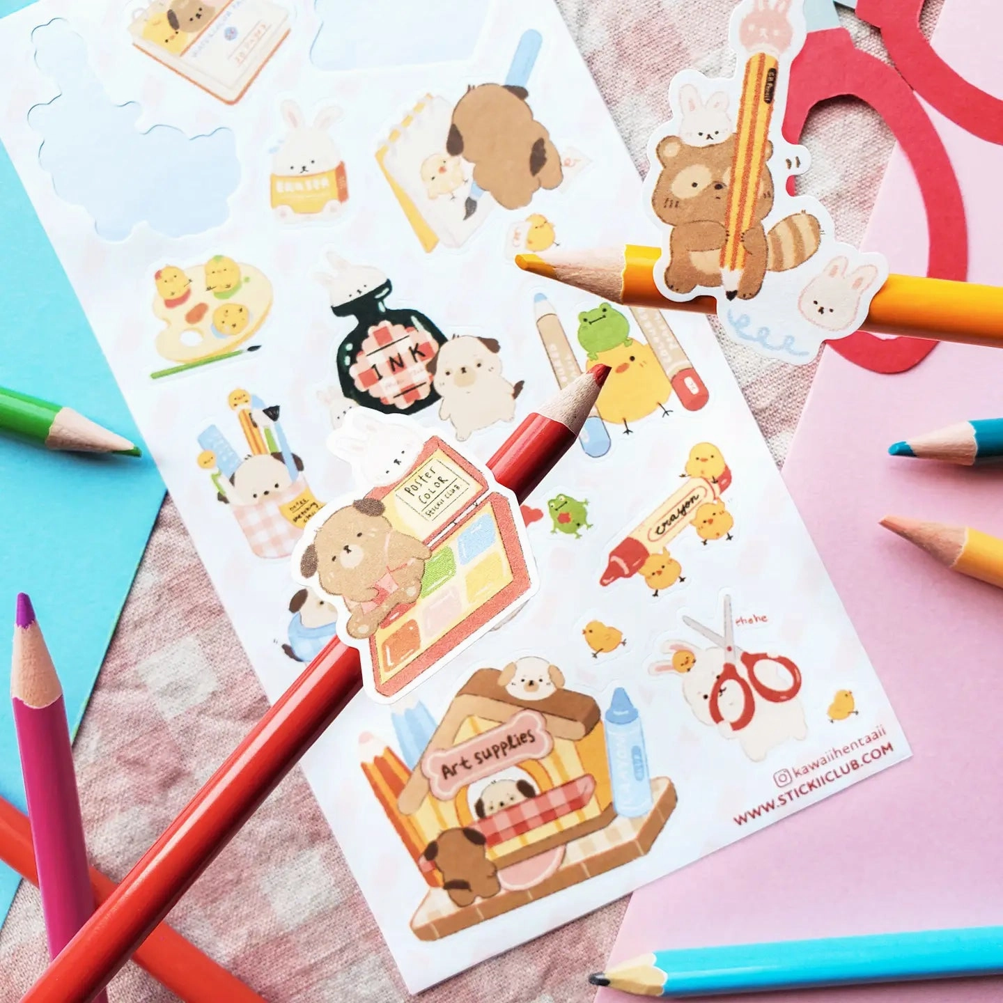 neutral expandable Stickii Artsy Cuties Sticker Sheet