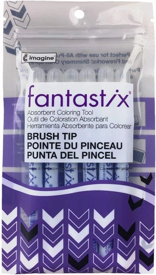 Tsukineko Fantastix Absorbent Coloring Tool - Brush Tip, Pkg Of 6 basic