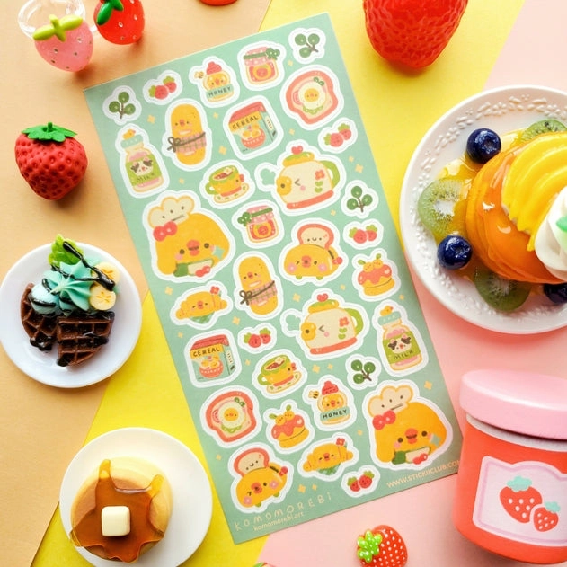 Yummy Ducky Breakfast Sticker Sheet giant neutral