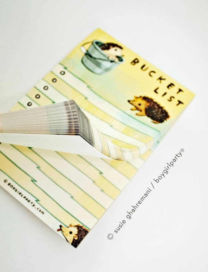 refillable Hedgehog Bucket List Note Pad