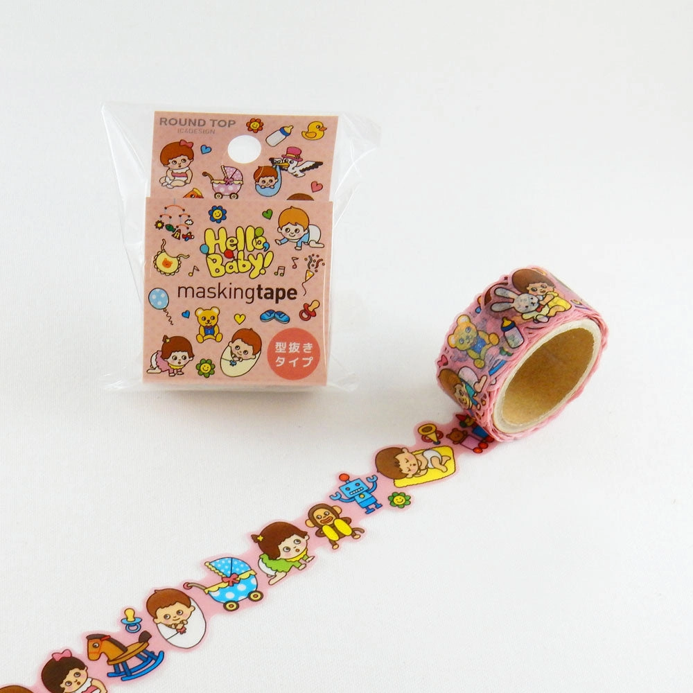 Hello Baby Round Top Masking Tape ? Tips Die-Cut Tape Character Series luxury multipack