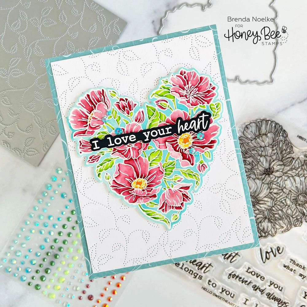 elegant glass Hello Sweetheart - 6X6 Stamp Set