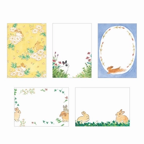 square Herbs And Flower Bunny Memo Pad
