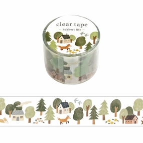 Hokkori Life Clear Tape - Forest wide rubber