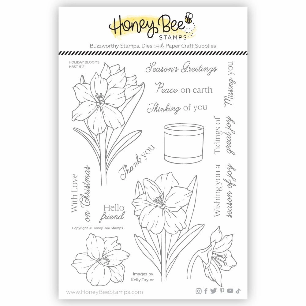 Holiday Blooms - 6X8 Stamp Set synthetic