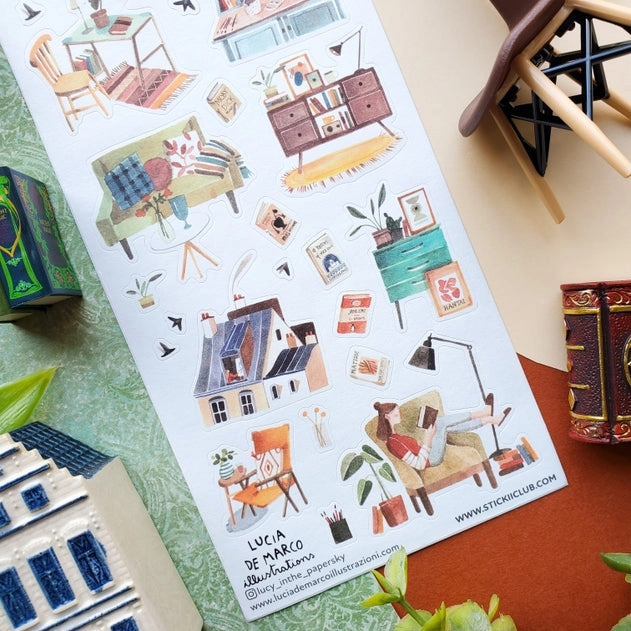 Home Sweet Home Sticker Sheet basic wooden