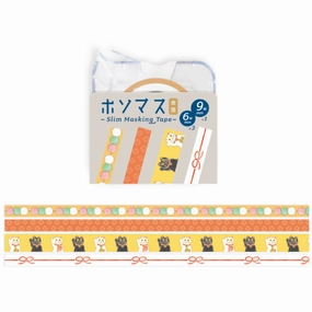 Hosomasu Masking Tape With Case - Lucky Charms bold