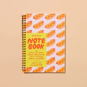 Hot Dog Spiral Bound Letterpress Notebook organic luxury