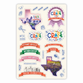 minimalist affordable Houston Stationery Fest 4X6 Vinyl Sticker Sheet