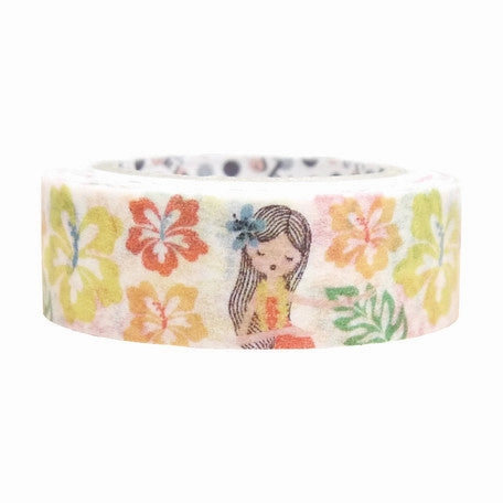 affordable retro Hula Girl Hibiscus Washi Tape Shinzi Katoh Design