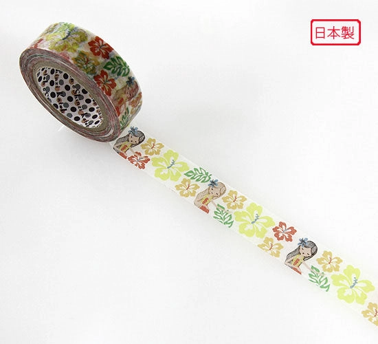 Hula Girl Hibiscus Washi Tape Shinzi Katoh Design quickdry