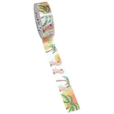 Hula Girl Palm Tree  Washi Tape Shinzi Katoh Design deluxe small