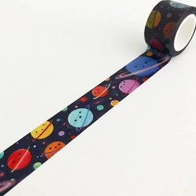 Hula Universe Planets Washi Tape vivid pastel
