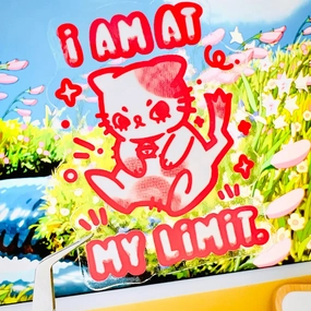 deluxe I Am At My Limit Kitten Clear Vinyl Sticker