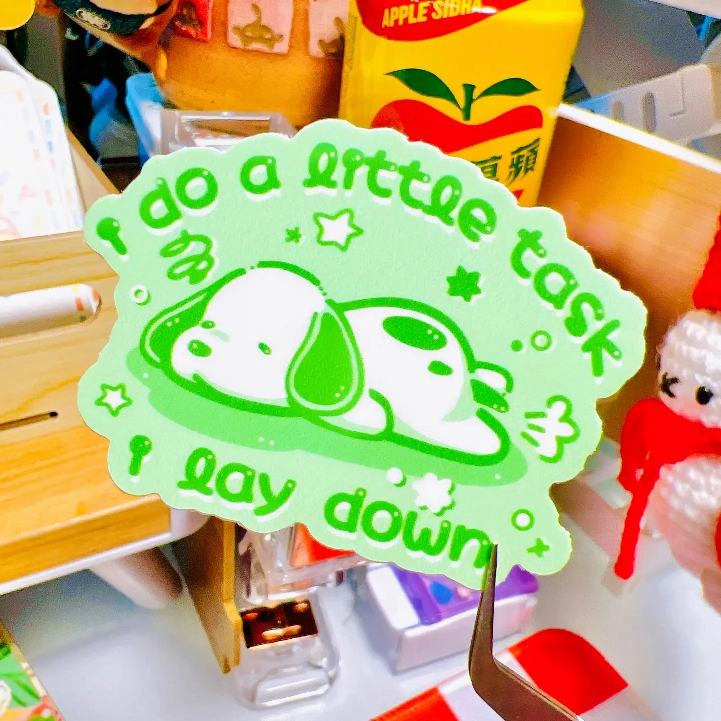 steel I Do A Little Task I Lay Down Vinyl Sticker