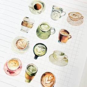 I Love Coffee Washi Tape flexible collapsible