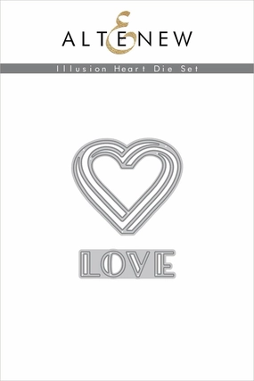 Illusion Heart Die Set bronze paper