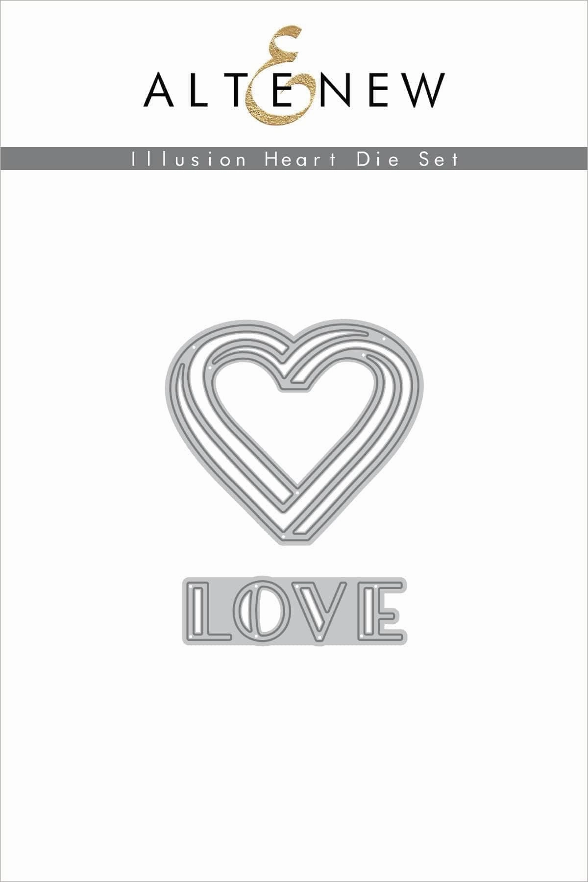 Illusion Heart Die Set bronze paper