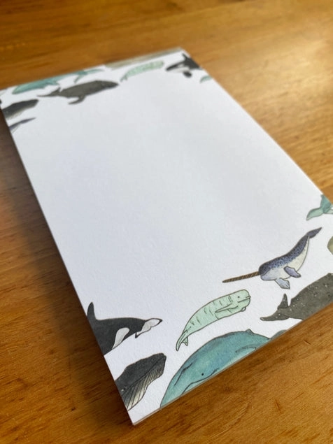 glass daily Illustrated Whale Notepad