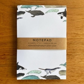 cotton nonslip Illustrated Whale Notepad