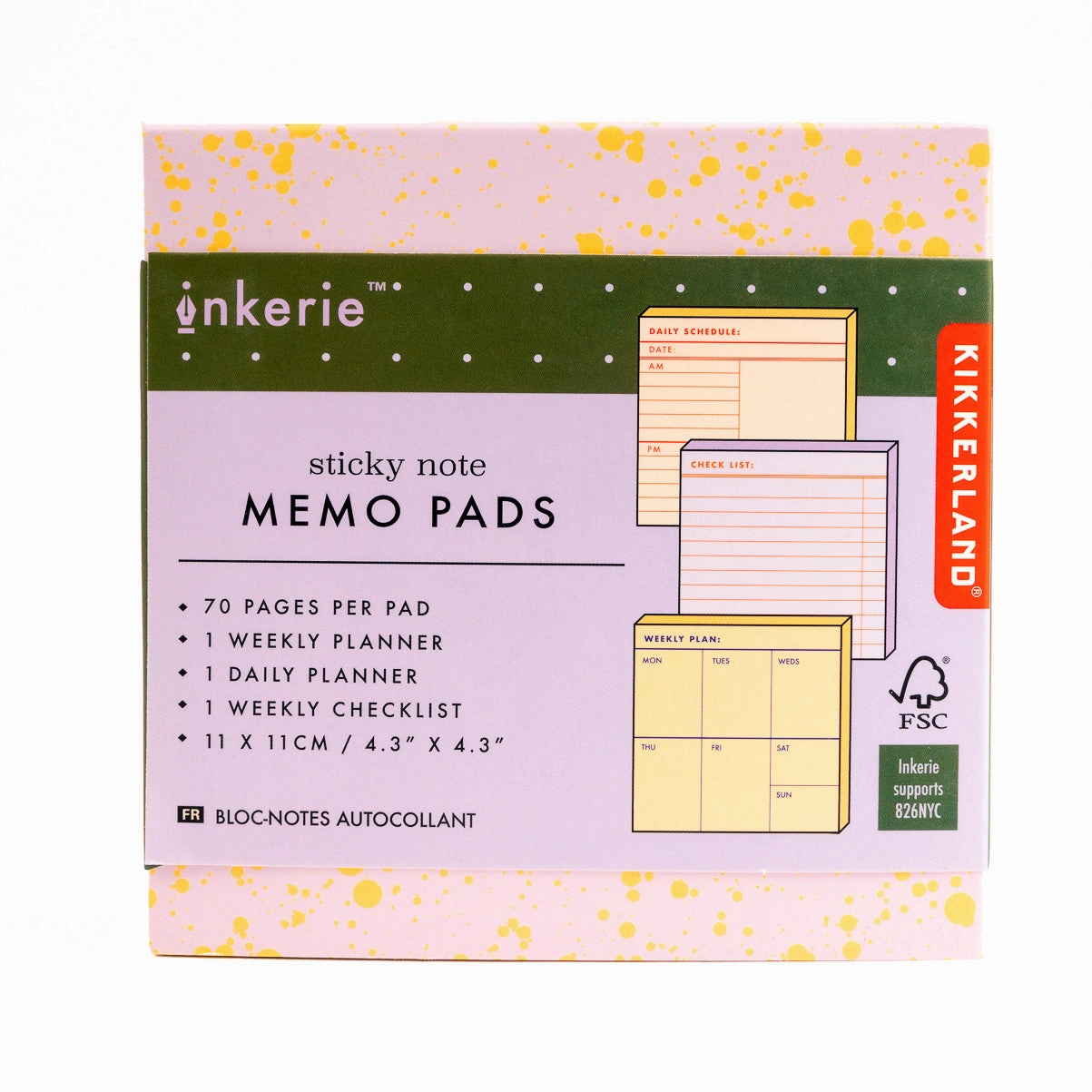 Inkerie Set Of 3 Sticky Note Memo Pads elegant