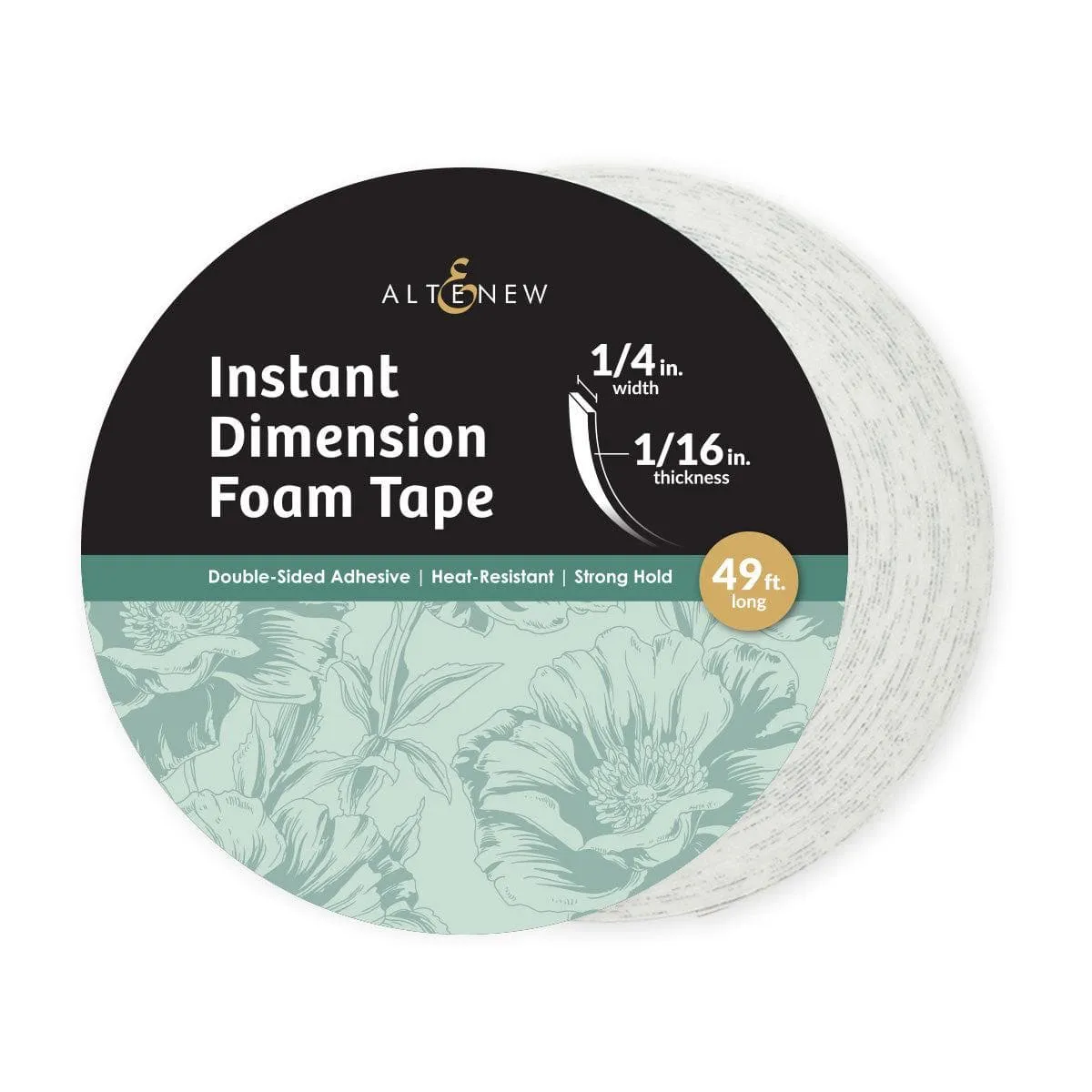 thin Instant Dimension Foam Tape - 1/16'' X 1/4'' X 15M