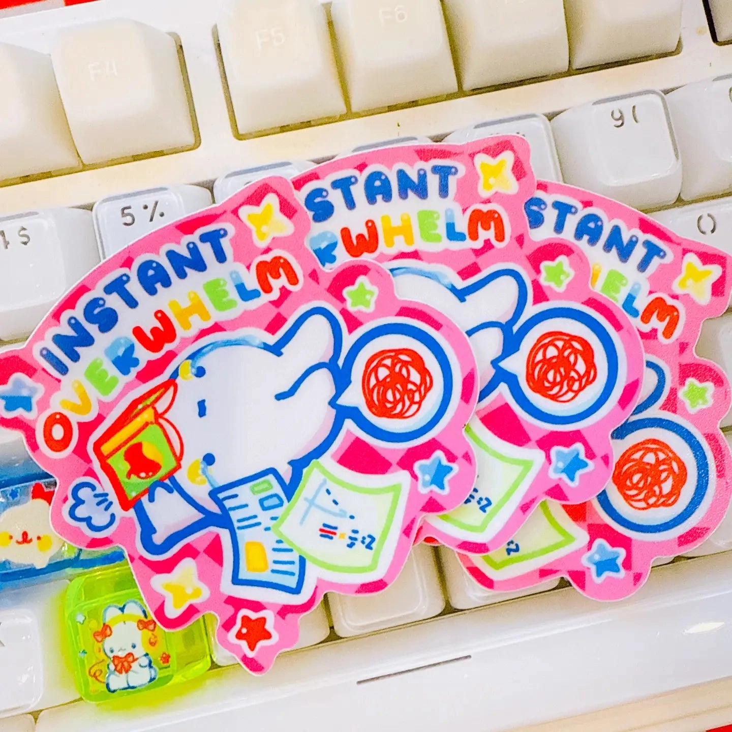 Instant Overwhelm Vinyl Sticker vivid